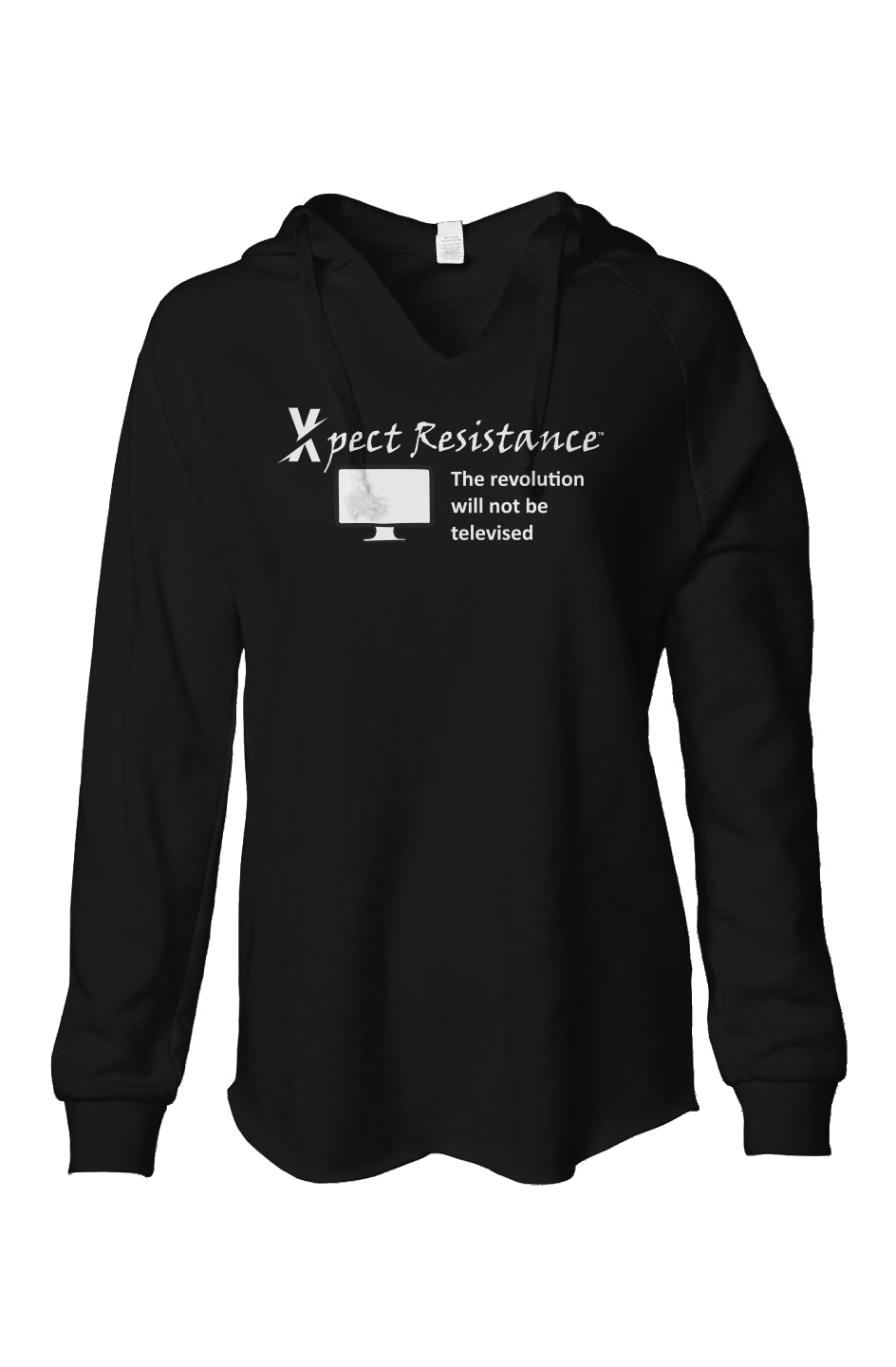 Womens Lightweight  Wash Hooded Sweatshirt