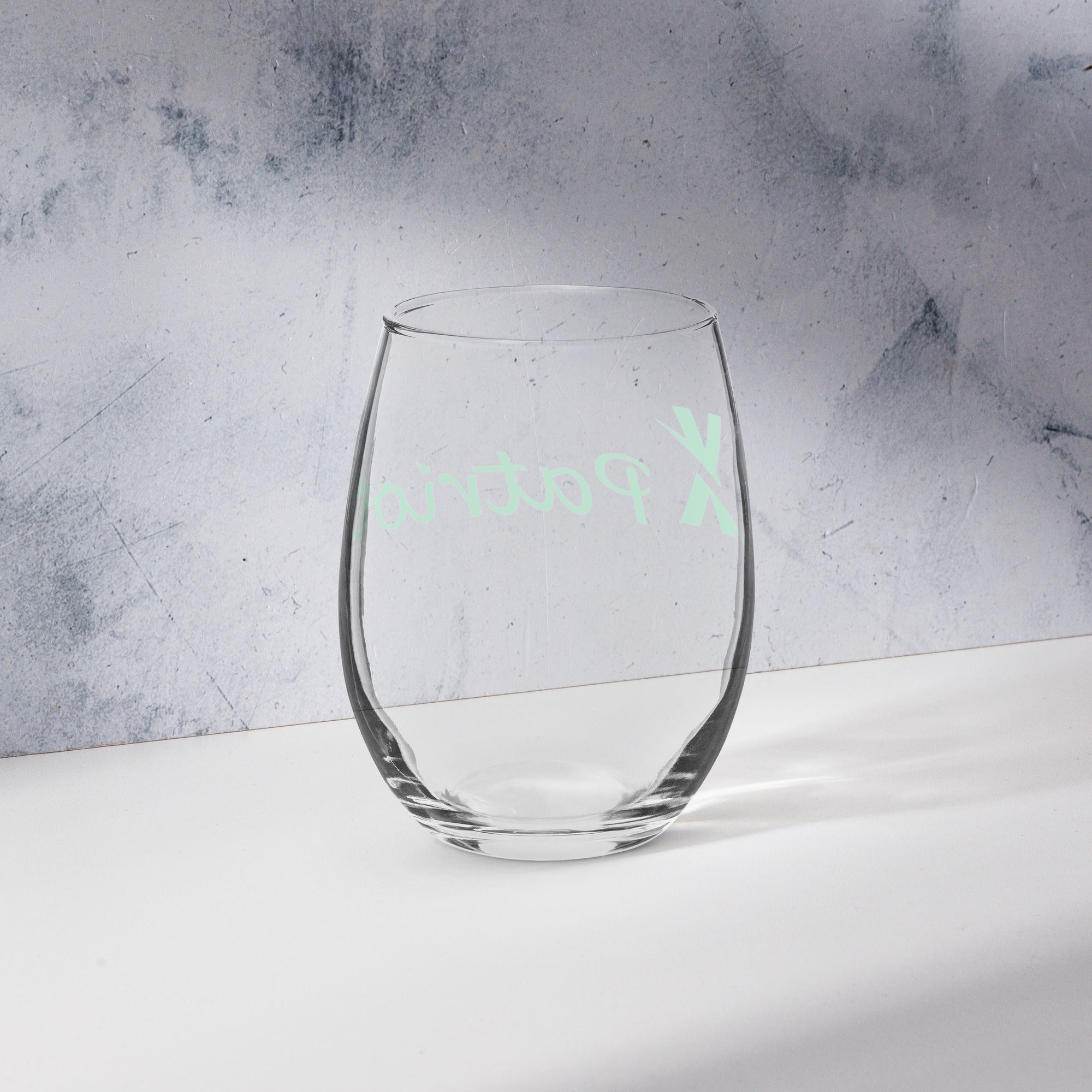 Stemless wine glass