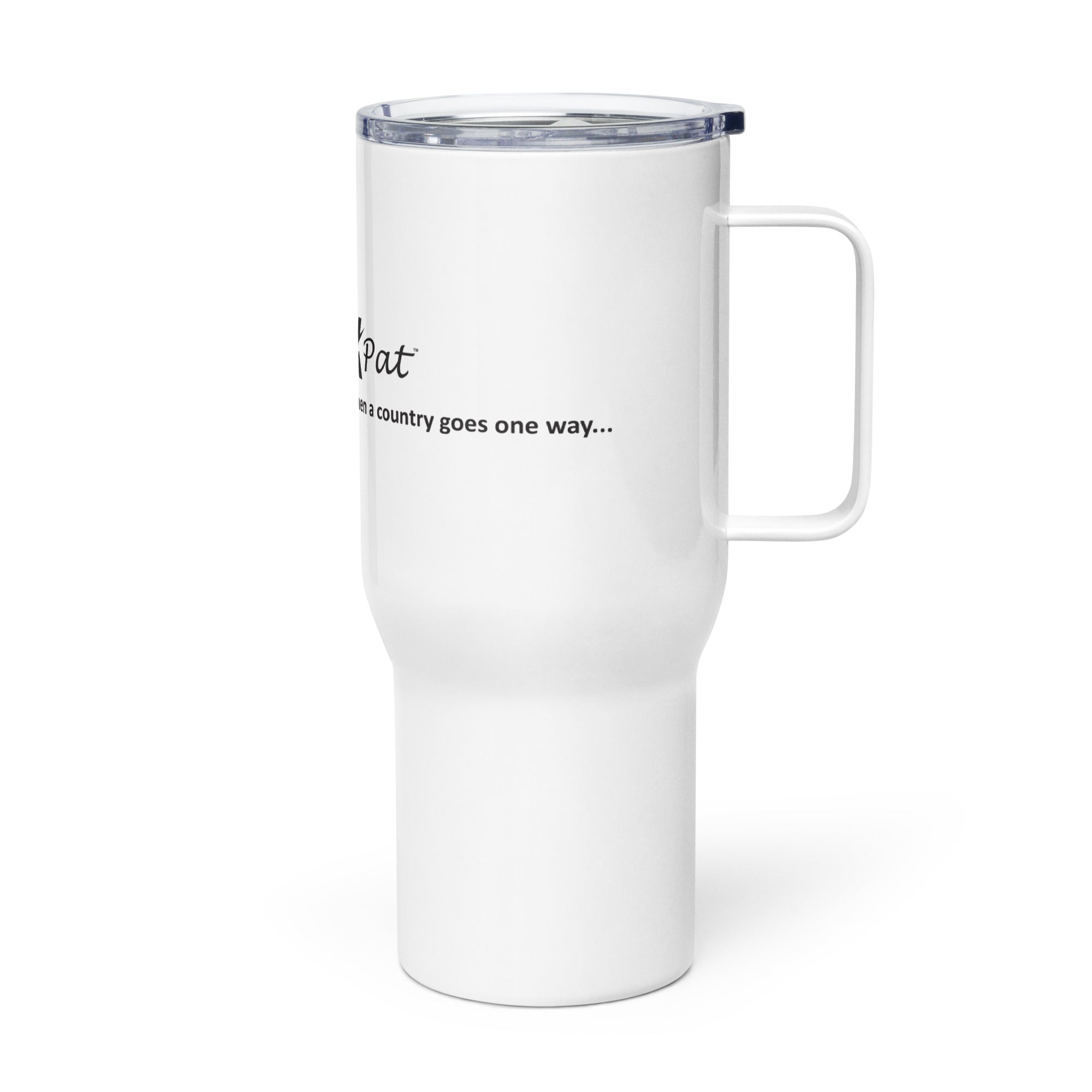 Travel mug with a handle