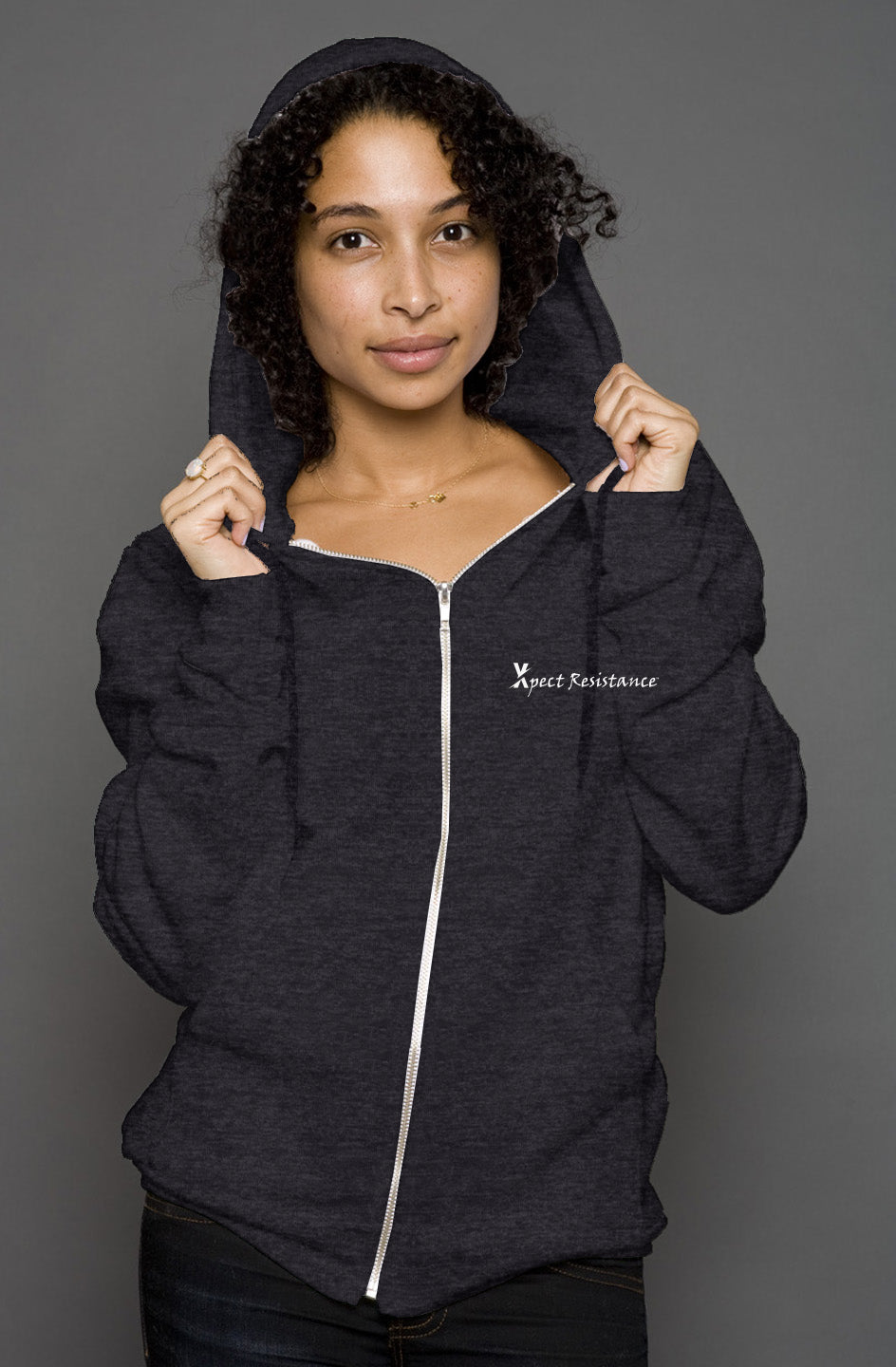 unisex heather zip hoody